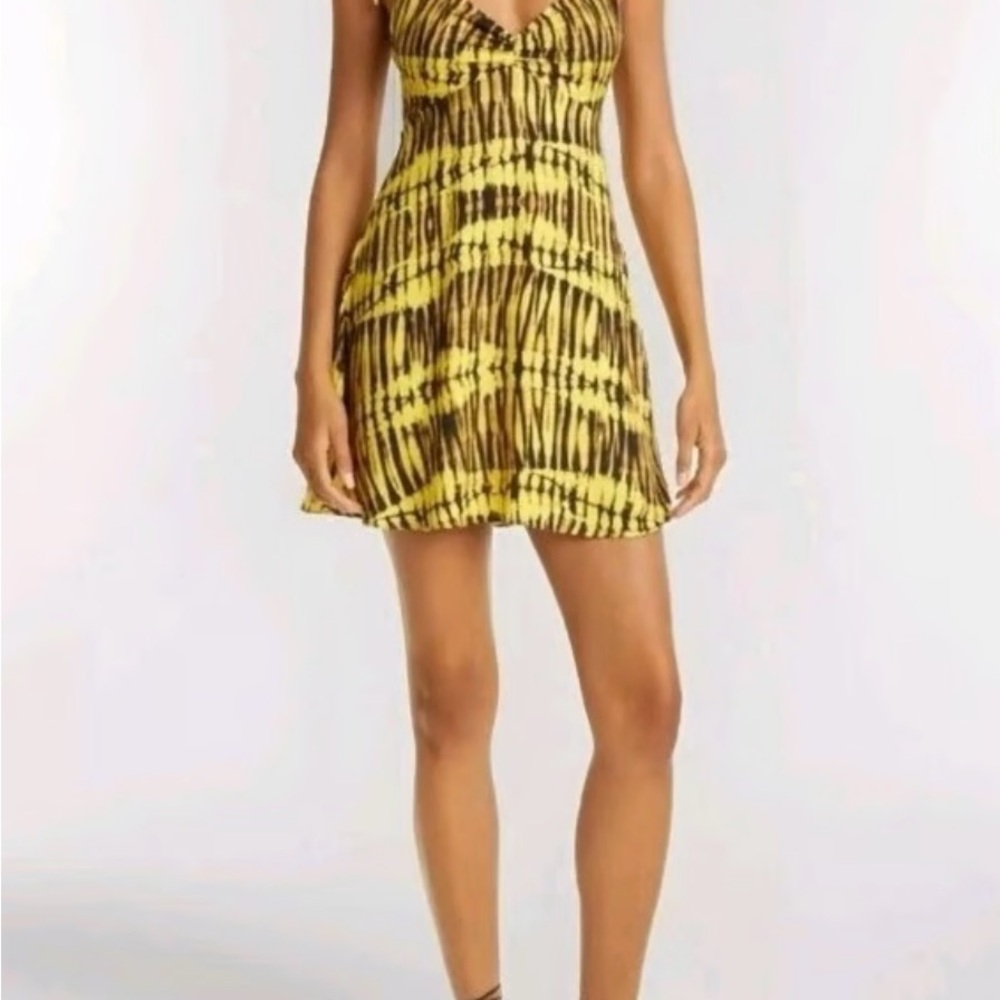ALICE AND OLIVIA Raquel Mini Dress In Sun Drenched Sunbeam